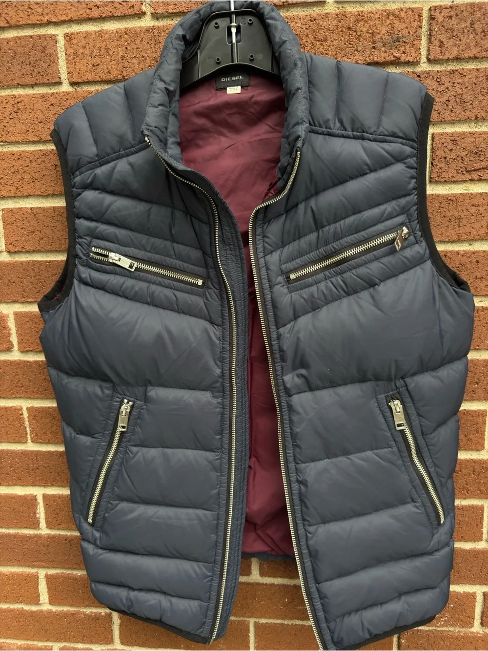 Diesel Men's Dark Navy Quilted Puffer Vest
